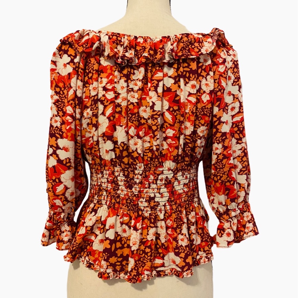 Free People Sweet Memories Blouse in Pink Floral Print - Picture 4 of 7
